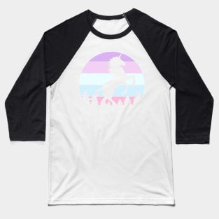 Pastel Sunset Unicorn Silhouette Baseball T-Shirt